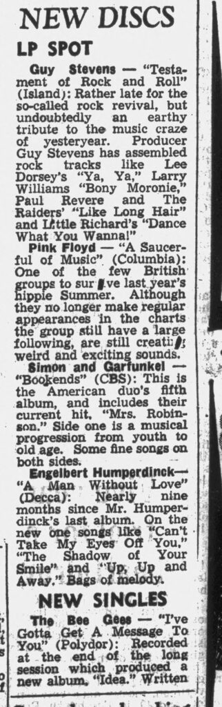 1968 Pink Floyd Press Clippings