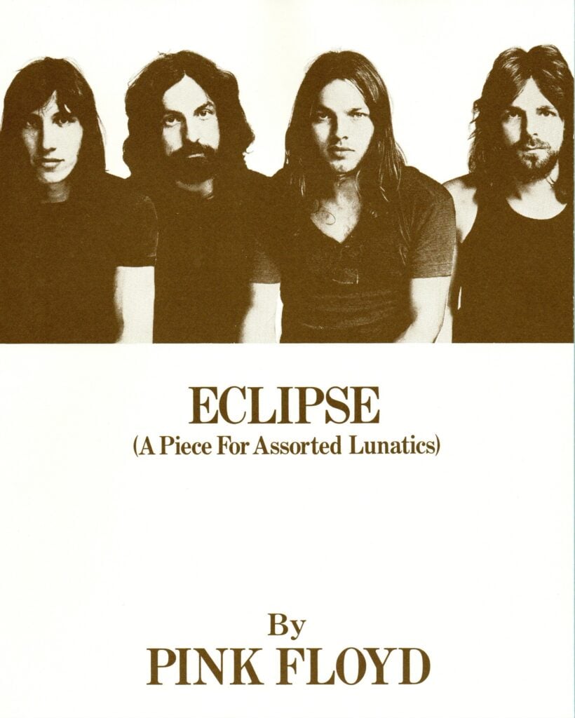 1972 Pink Floyd Eclipse Tour Programme American Leg pg01